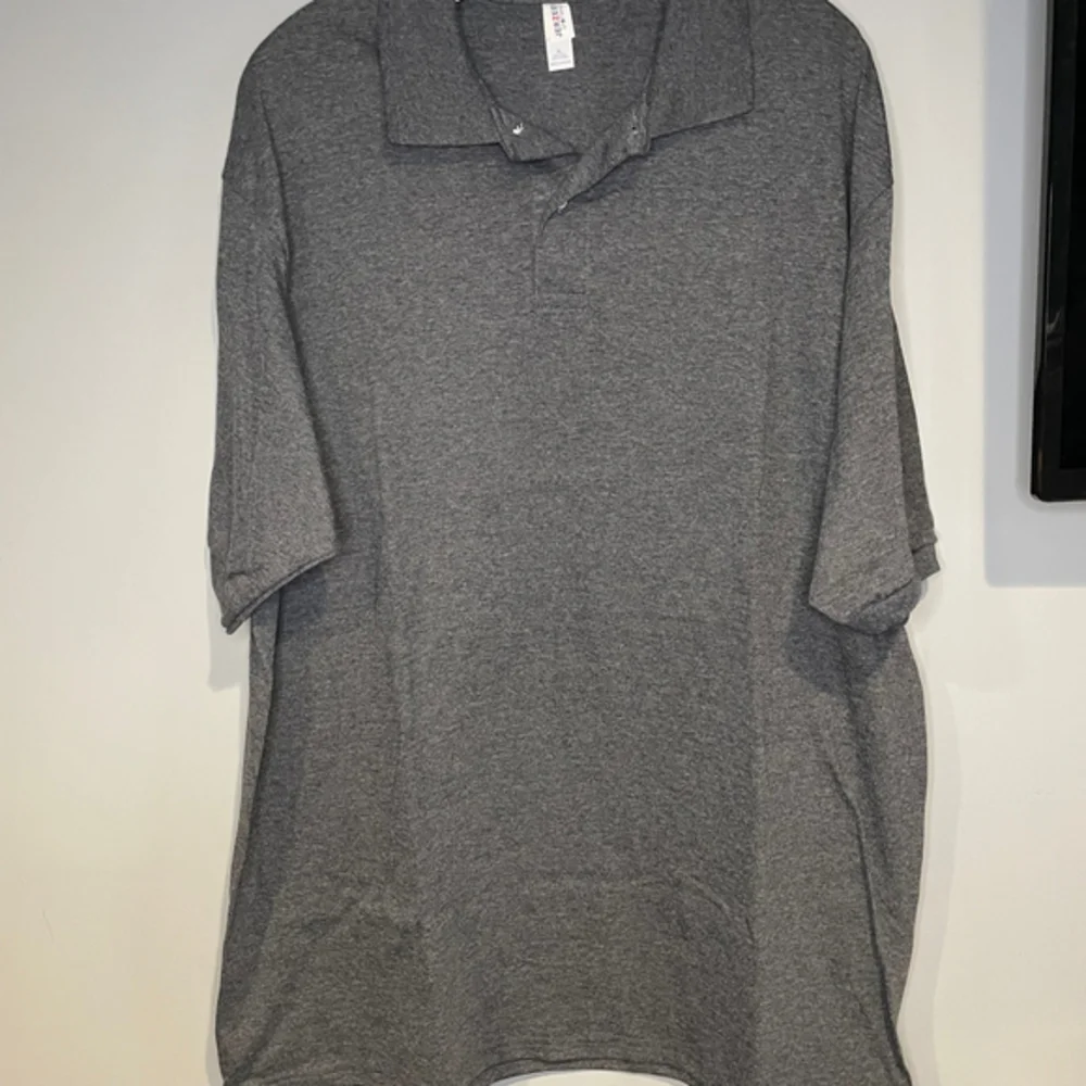 Jerzees Men’s SpotShield Jersey T Shirt Casual Polo Size XL Collar Gray